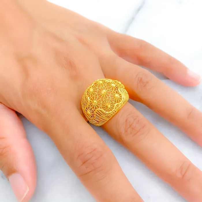 Andaaz Jewelers Exquisite Artistic 21k Gold Ring Rings
