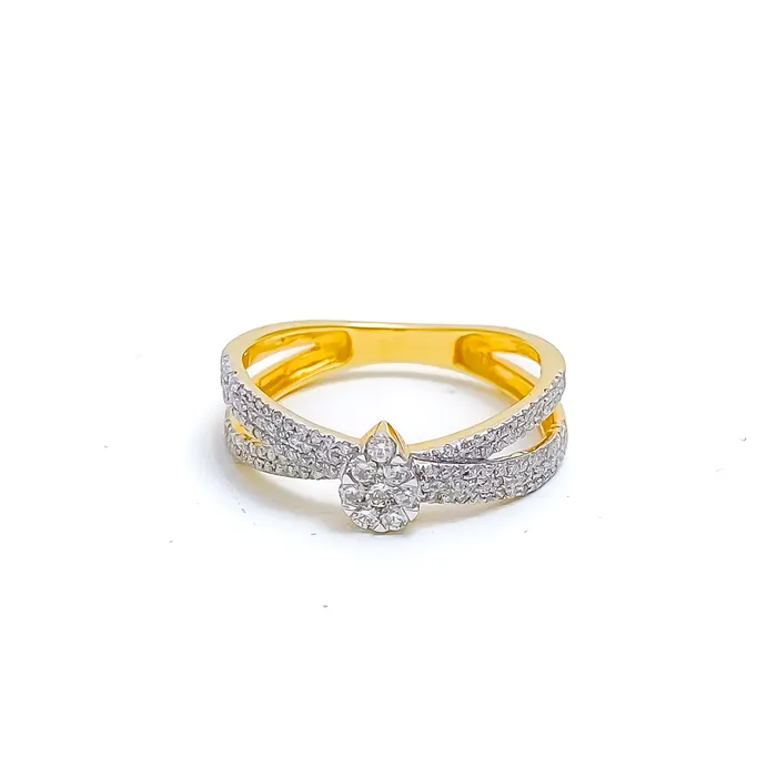 Andaaz Jewelers Festive Diamond 18k Gold Drop Ring PreStyled Sets