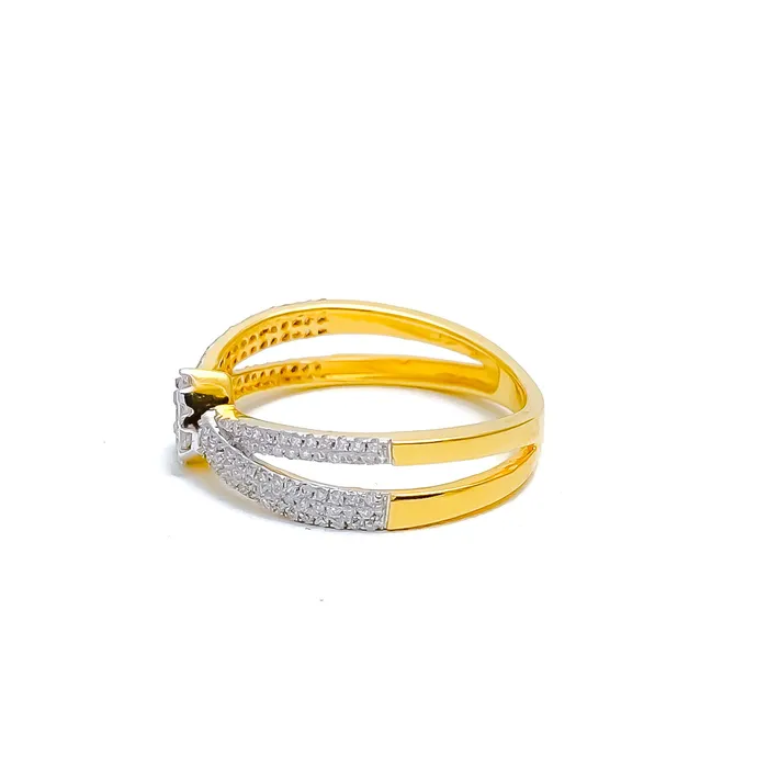 Andaaz Jewelers Festive Diamond 18k Gold Drop Ring PreStyled Sets