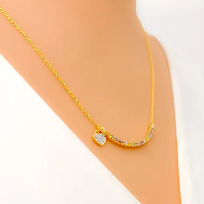 Andaaz Jewelers Lightweight Imperial Charm 18k Gold Diamond Necklace Necklaces