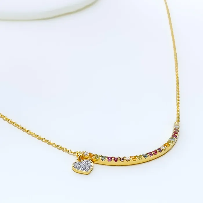Andaaz Jewelers Lightweight Imperial Charm 18k Gold Diamond Necklace Necklaces