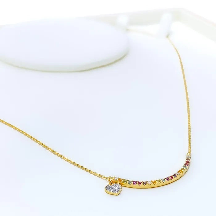 Andaaz Jewelers Lightweight Imperial Charm 18k Gold Diamond Necklace Necklaces