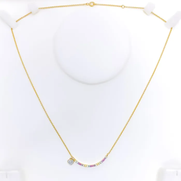 Andaaz Jewelers Lightweight Imperial Charm 18k Gold Diamond Necklace Necklaces