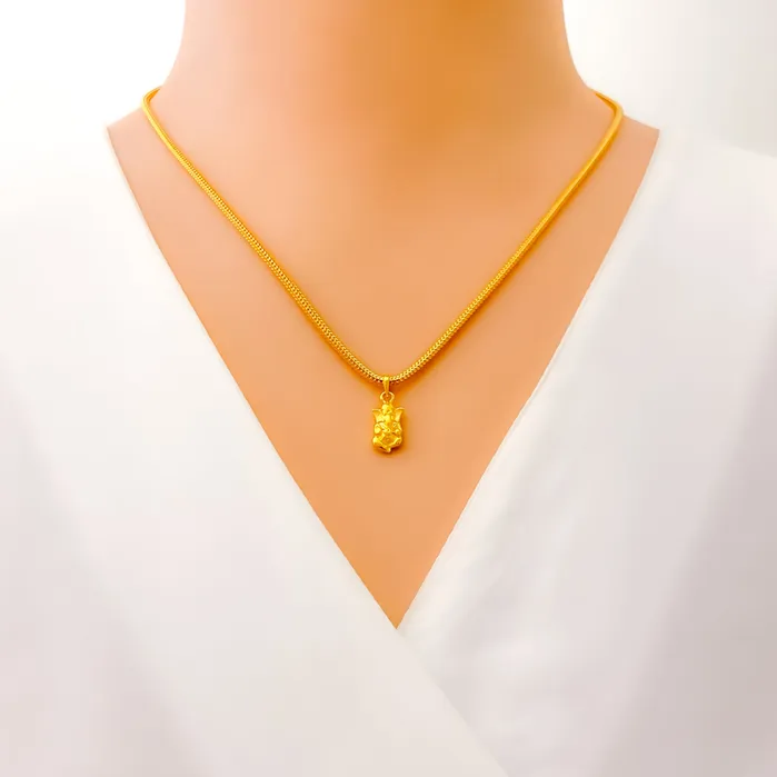 Andaaz Jewelers PreStyled Sets Beautiful Petite 22k Gold Ganesh Pendant