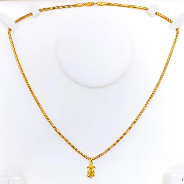 Andaaz Jewelers PreStyled Sets Beautiful Petite 22k Gold Ganesh Pendant