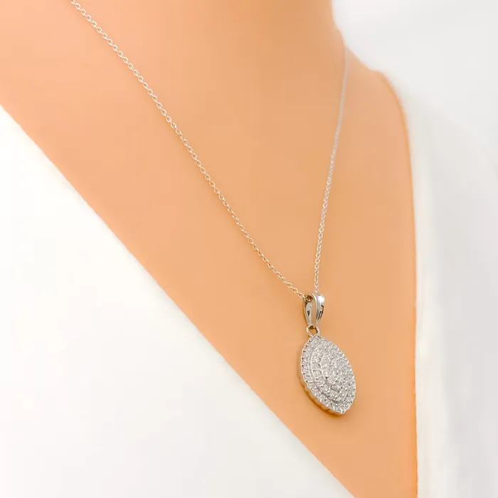 Andaaz Jewelers PreStyled Sets Delightful Marquise Diamond 18k Gold Pendant