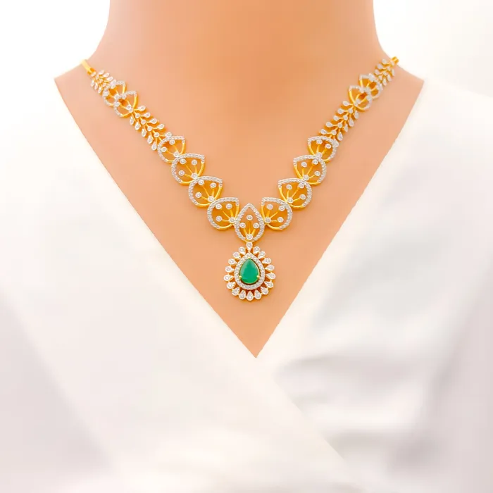 Andaaz Jewelers PreStyled Sets Exclusive Diamond Drop 18k Gold Necklace Set