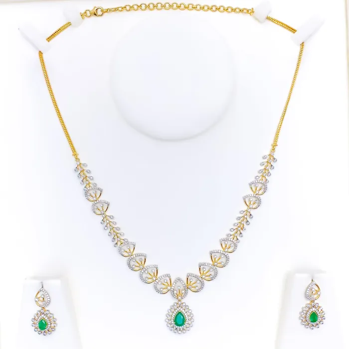 Andaaz Jewelers PreStyled Sets Exclusive Diamond Drop 18k Gold Necklace Set