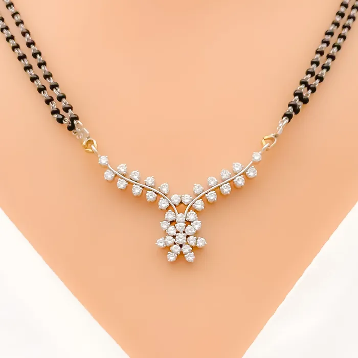 Andaaz Jewelers PreStyled Sets Floral Vine Diamond 18k Gold Mangal Sutra