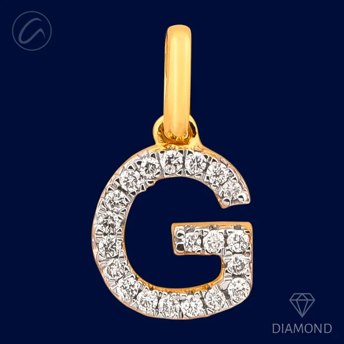 Andaaz Jewelers PreStyled Sets G Diamond Letter 18k Gold Pendant
