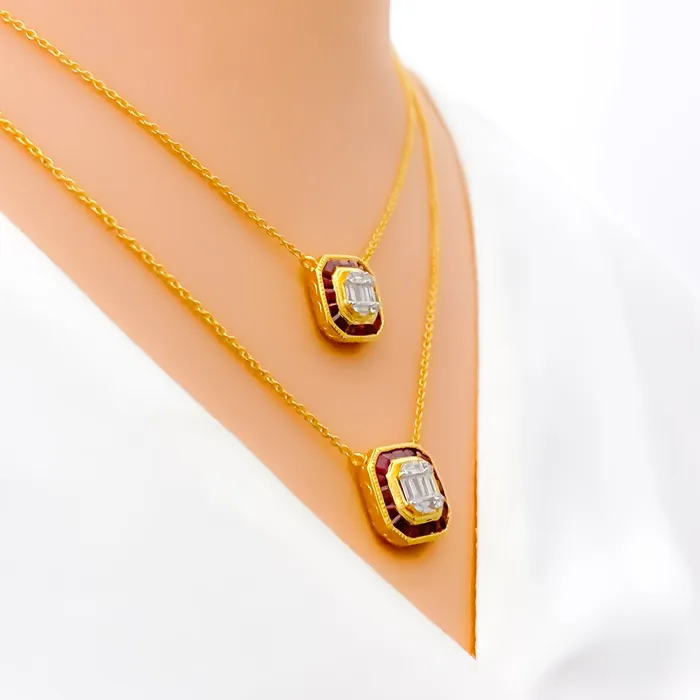 Andaaz Jewelers PreStyled Sets Geometric Dual Layered Diamond 18k Gold Set