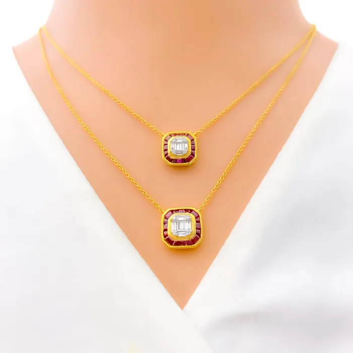 Andaaz Jewelers PreStyled Sets Geometric Dual Layered Diamond 18k Gold Set
