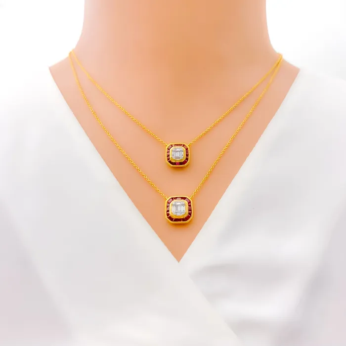Andaaz Jewelers PreStyled Sets Geometric Dual Layered Diamond 18k Gold Set