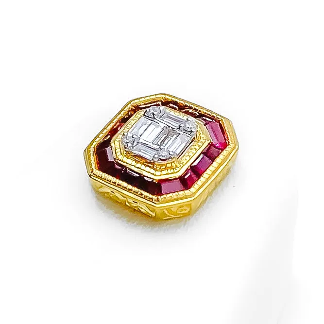 Andaaz Jewelers PreStyled Sets Geometric Dual Layered Diamond 18k Gold Set