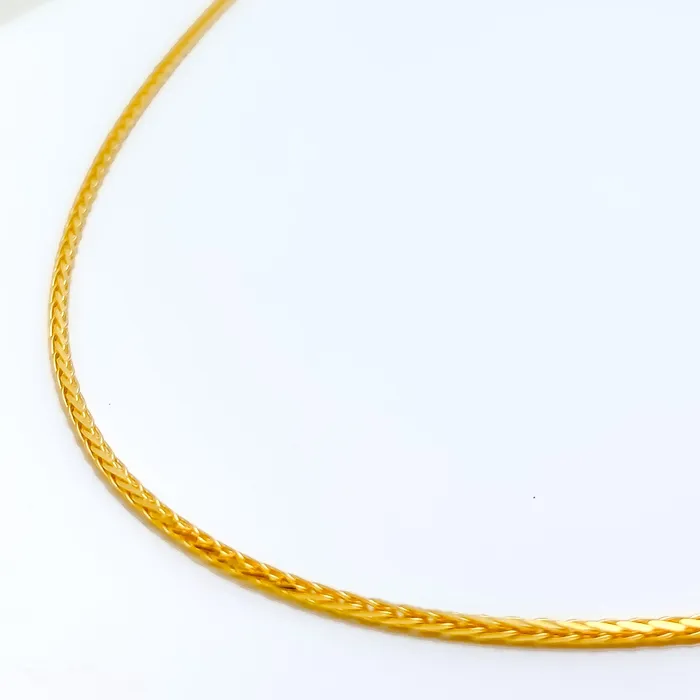 Andaaz Jewelers PreStyled Sets Thin Wheat 22K Gold Chain 20