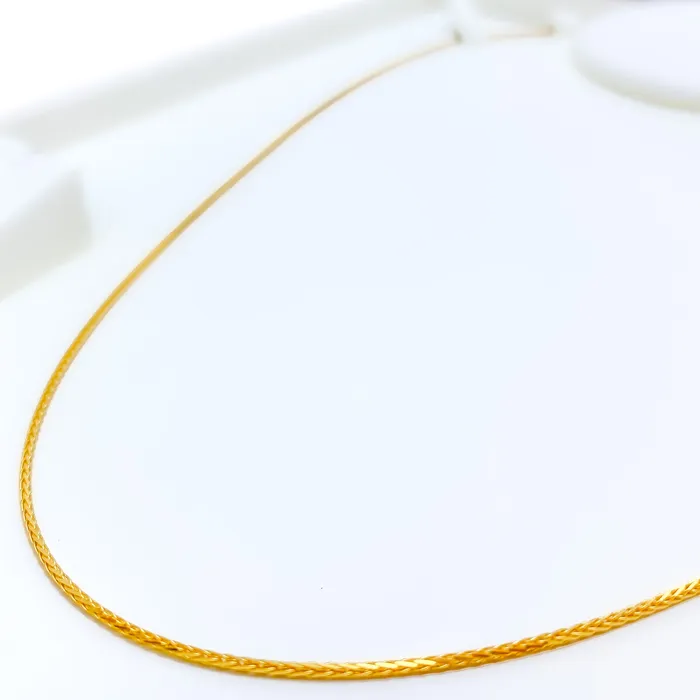 Andaaz Jewelers PreStyled Sets Thin Wheat 22K Gold Chain 20