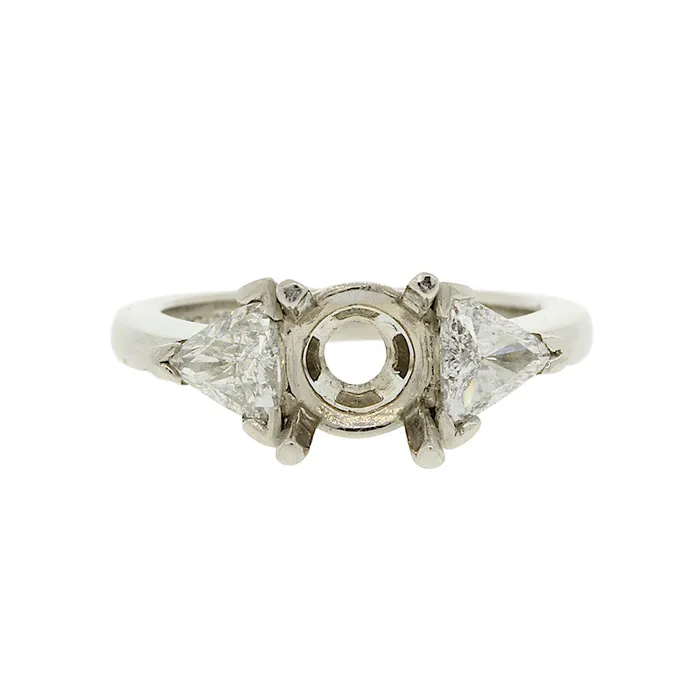 Andaaz Jewelers PreStyled Sets Trillion Diamond 18k White Gold Solitaire Setting