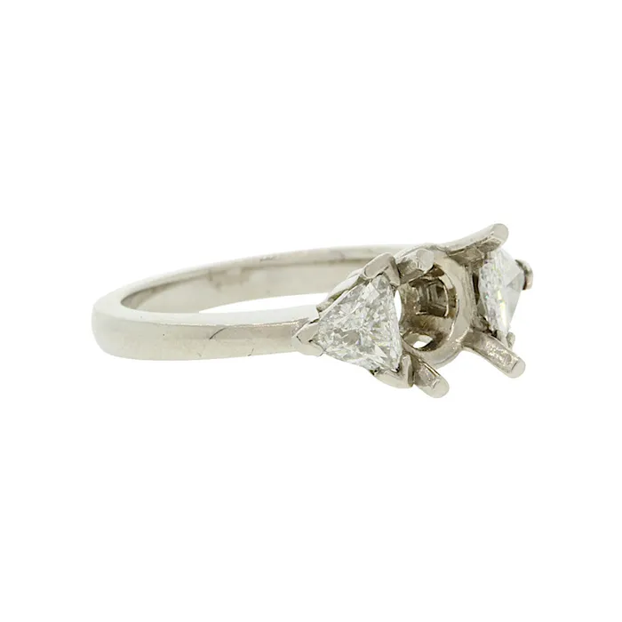 Andaaz Jewelers PreStyled Sets Trillion Diamond 18k White Gold Solitaire Setting