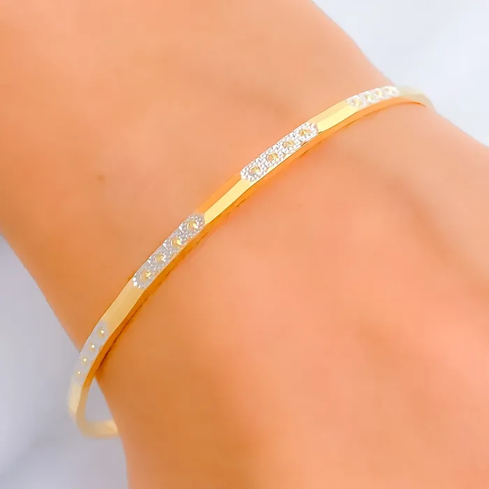 Andaaz Jewelers Rings TwoTone Chic 22k Gold Bangle