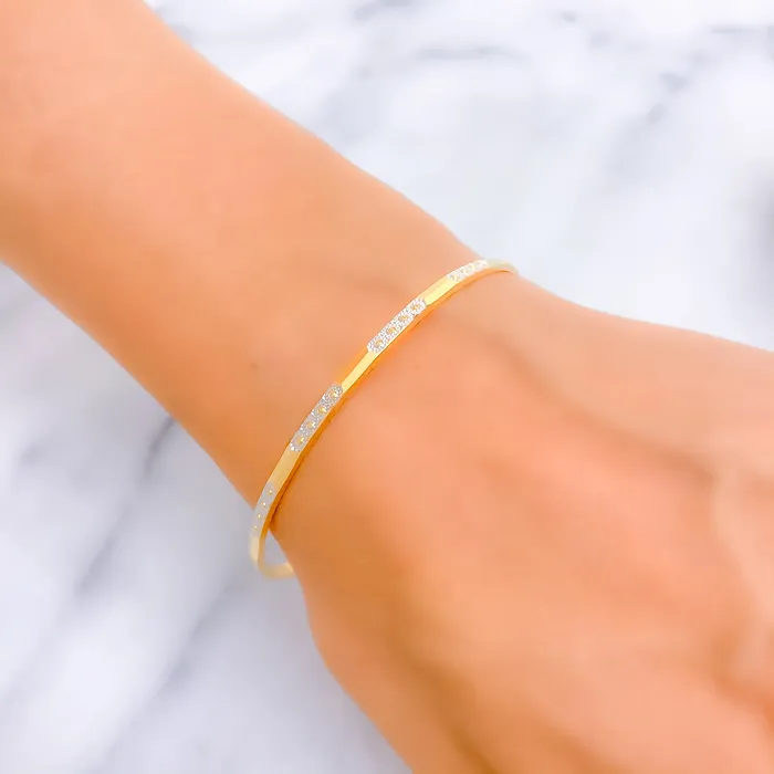 Andaaz Jewelers Rings TwoTone Chic 22k Gold Bangle
