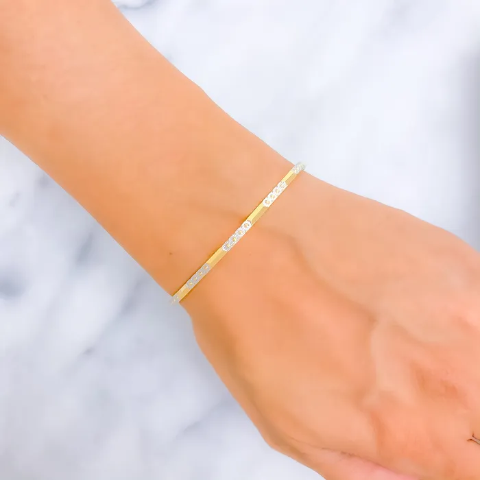Andaaz Jewelers Rings TwoTone Chic 22k Gold Bangle