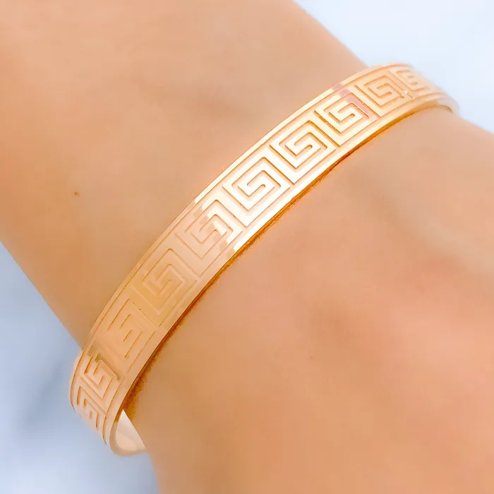 Andaaz Jewelers Trendy Rose 22k Gold Cuff Earrings