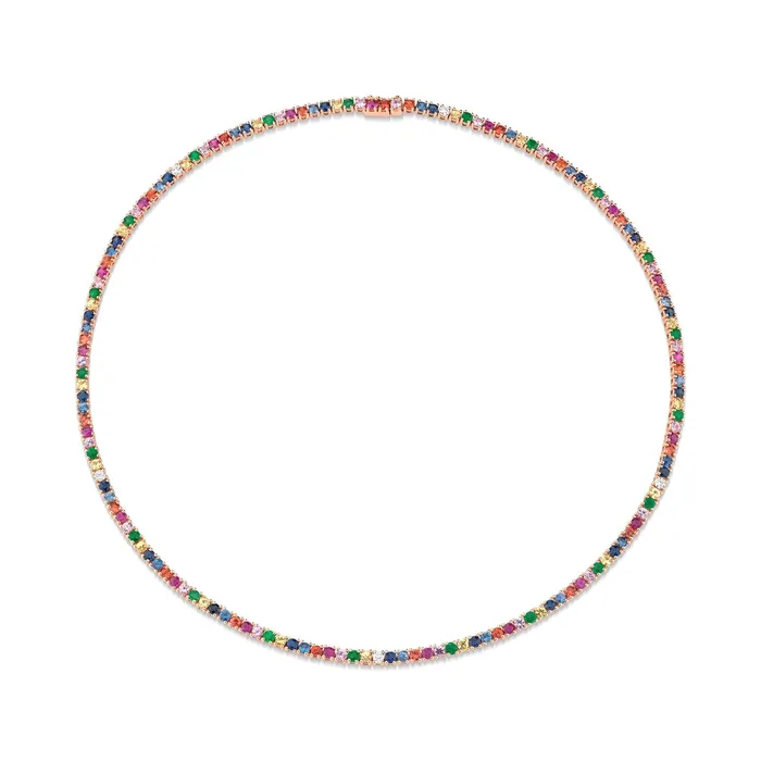 Anita Ko Large MultiColored Diamond and Gemstone Hepburn Necklace Anita Ko Necklaces Anita Ko Large MultiColored Diamond and Gemstone Hepburn Necklace Anita Ko Necklaces