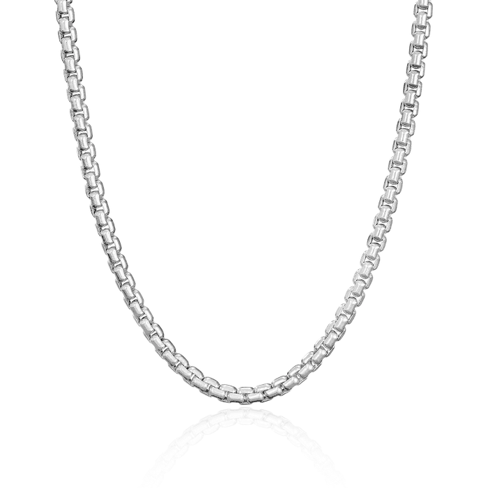 aporro Necklaces 35mm Box Chain White Gold