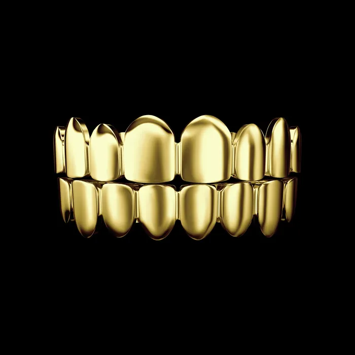 aporro PreStyled Sets Premade Classic Plain Gold Grillz