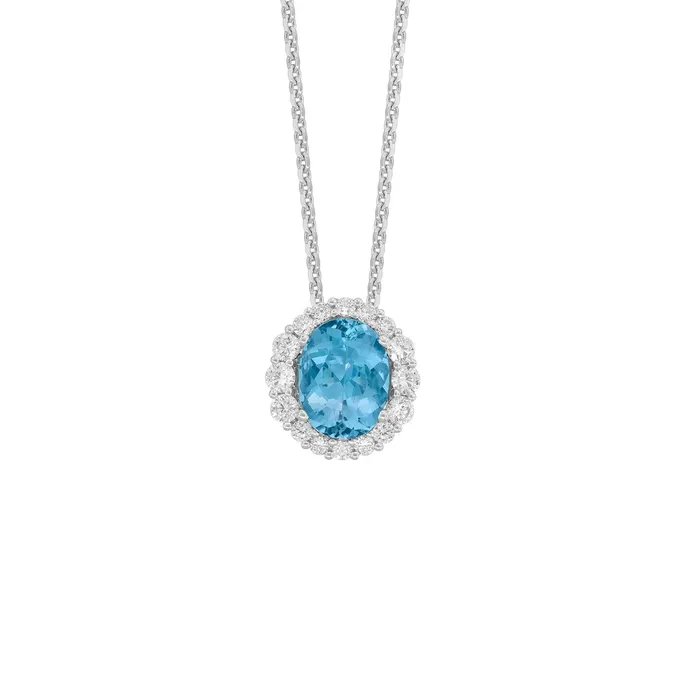 Aquamarine Diamond Necklace CH Collection Necklaces