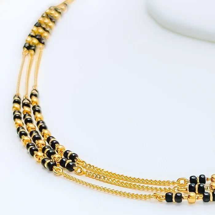 Attractive Triple Chain 22k Gold Mangal Sutra Andaaz Jewelers PreStyled Sets