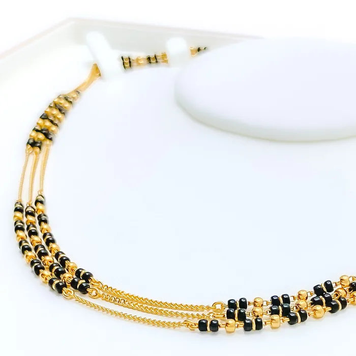 Attractive Triple Chain 22k Gold Mangal Sutra Andaaz Jewelers PreStyled Sets