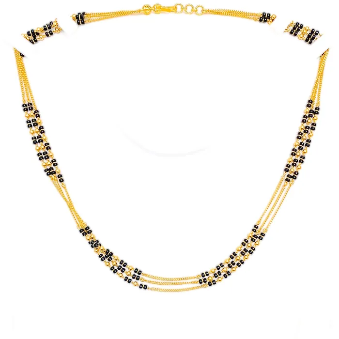 Attractive Triple Chain 22k Gold Mangal Sutra Andaaz Jewelers PreStyled Sets