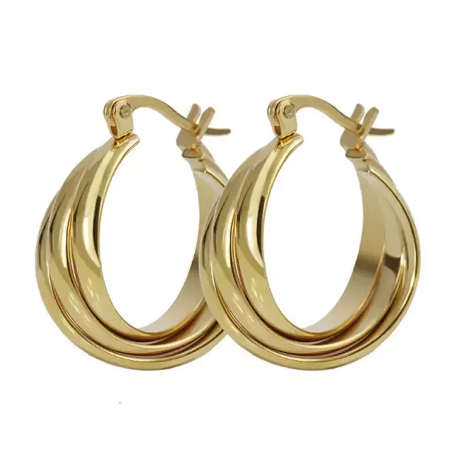 Bella 90s Twisted Gold Hoops PreStyled Sets