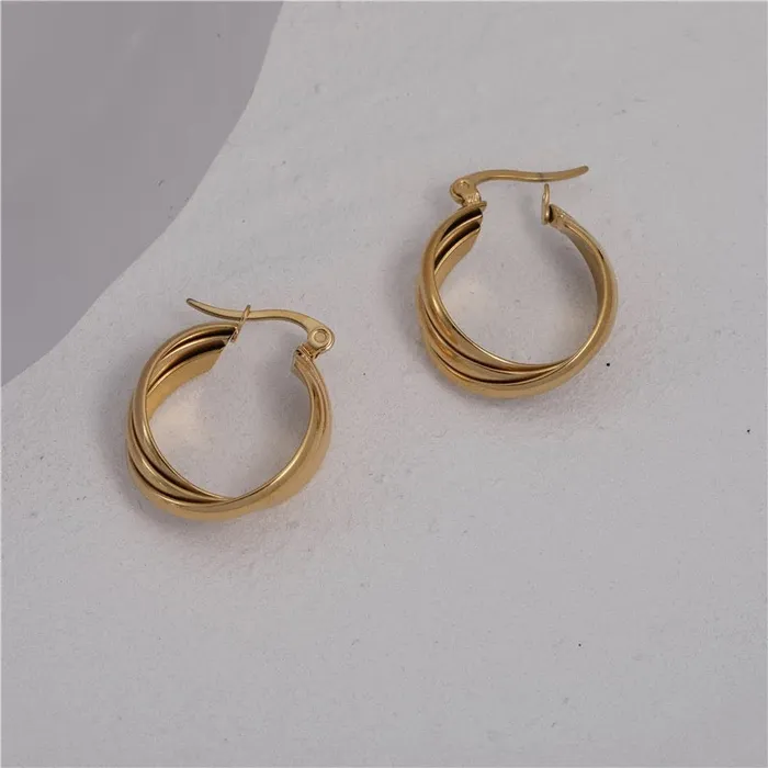 Bella 90s Twisted Gold Hoops PreStyled Sets