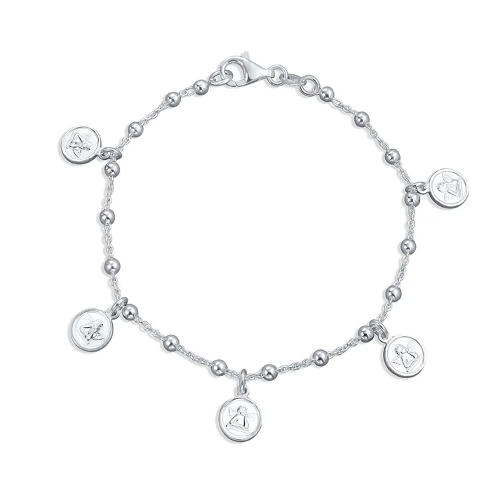 BlingJewelry Wholesale Bracelets Angels Cherubs Dangle Round Disc Multi Charm Bracelet Sterling Silver BlingJewelry Wholesale Bracelets Angels Cherubs Dangle Round Disc Multi Charm Bracelet Sterling Silver