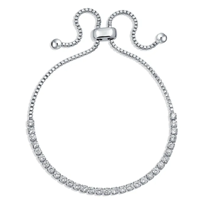 BlingJewelry Wholesale Bracelets Bridal CZ Slide Bolo Style Tennis Bracelet in Rose Gold or Silver Plated Brass BlingJewelry Wholesale Bracelets Bridal CZ Slide Bolo Style Tennis Bracelet in Rose Gold or Silver Plated Brass