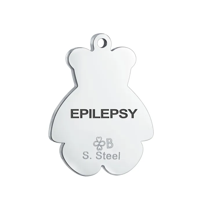 BlingJewelry Wholesale Bracelets Medical ID Bracelet with Teddy Bear Charm and Silver Tone Beads