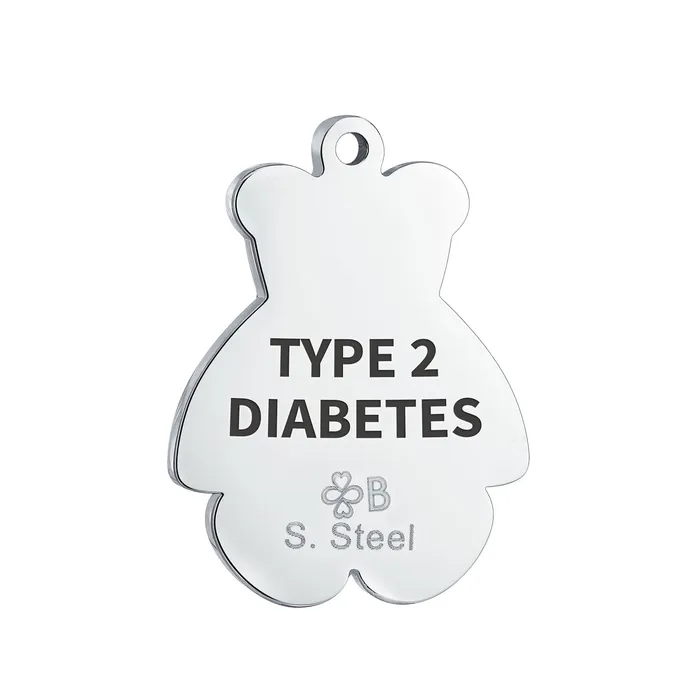 BlingJewelry Wholesale Bracelets Medical ID Bracelet with Teddy Bear Charm and Silver Tone Beads