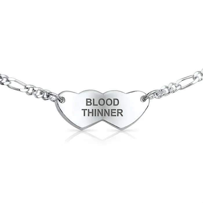 BlingJewelry Wholesale Bracelets Personalize Medical Alert ID Thin Box Link Bracelet Oval Shape Tag