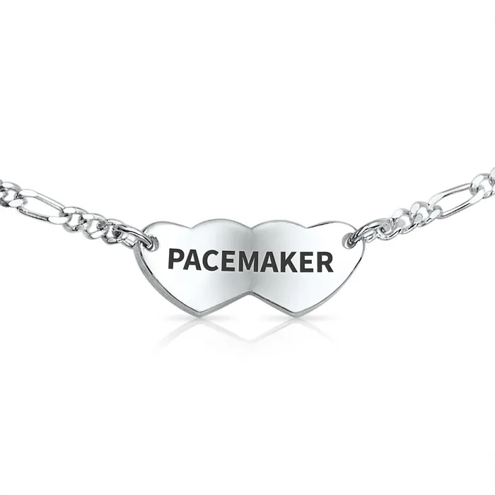 BlingJewelry Wholesale Bracelets Personalize Medical Alert ID Thin Box Link Bracelet Oval Shape Tag
