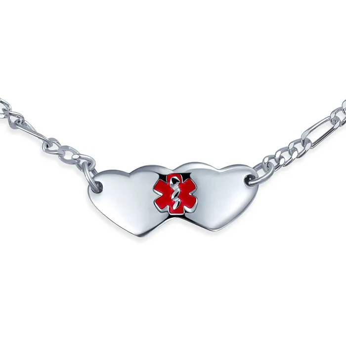 BlingJewelry Wholesale Bracelets Personalize Medical Alert ID Thin Box Link Bracelet Oval Shape Tag
