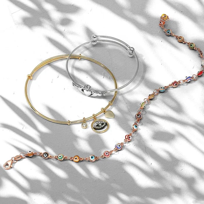 BlingJewelry Wholesale Bracelets Protection Amulet Evil Eye Anklet Ankle Bracelet Aqua Blue Sterling Silver