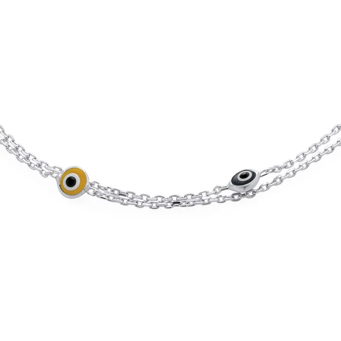 BlingJewelry Wholesale Bracelets Protection Amulet Evil Eye Anklet Ankle Bracelet Aqua Blue Sterling Silver