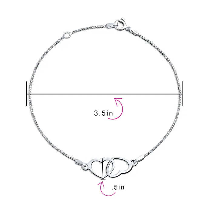 BlingJewelry Wholesale Bracelets Romantic Interlocking Hearts Anklet Ankle Bracelet Sterling Silver 910 BlingJewelry Wholesale Bracelets Romantic Interlocking Hearts Anklet Ankle Bracelet Sterling Silver 910