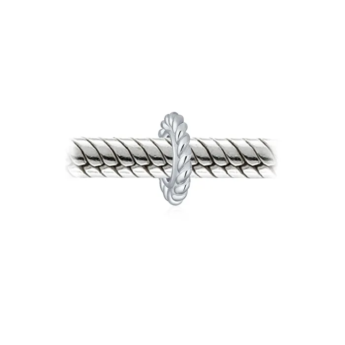 BlingJewelry Wholesale Bracelets Sterling Silver Charm Bead Simple Twist Rope Cable Spacer for European Bracelet BlingJewelry Wholesale Bracelets Sterling Silver Charm Bead Simple Twist Rope Cable Spacer for European Bracelet