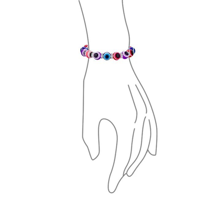 BlingJewelry Wholesale Bracelets Translucent Turkish Glass Bead Evil Eye Stretch Bracelet with Crystal Spacers BlingJewelry Wholesale Bracelets Translucent Turkish Glass Bead Evil Eye Stretch Bracelet with Crystal Spacers