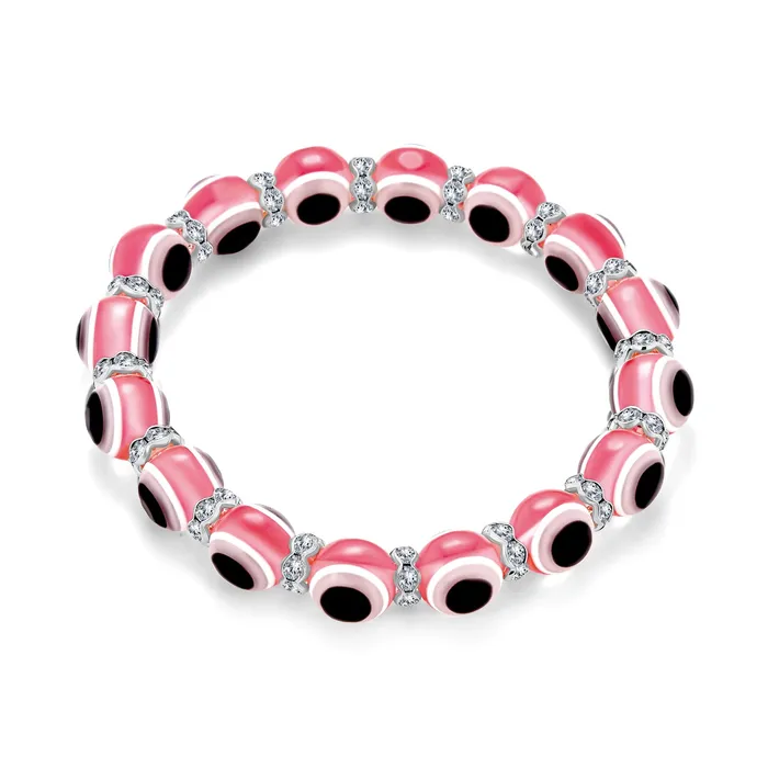 BlingJewelry Wholesale Bracelets Translucent Turkish Glass Bead Evil Eye Stretch Bracelet with Crystal Spacers BlingJewelry Wholesale Bracelets Translucent Turkish Glass Bead Evil Eye Stretch Bracelet with Crystal Spacers