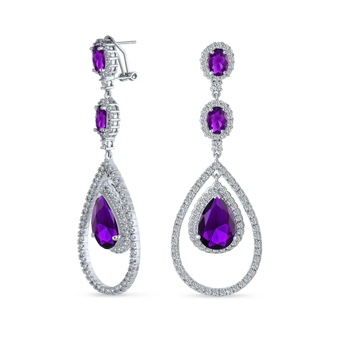 BlingJewelry Wholesale Earrings Art Deco Wedding Gemstone CZ Dangle Chandelier Earrings Silver Plated Bridal BlingJewelry Wholesale Earrings Art Deco Wedding Gemstone CZ Dangle Chandelier Earrings Silver Plated Bridal