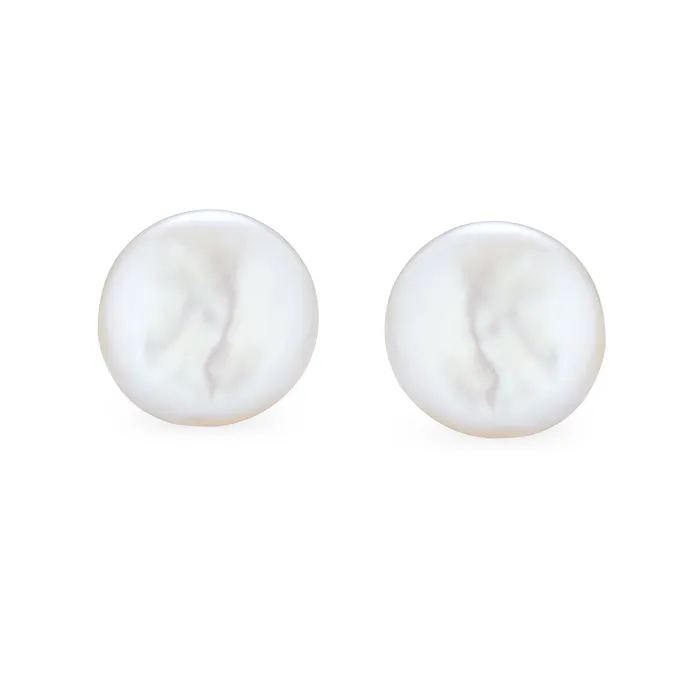 BlingJewelry Wholesale Earrings Baroque Irregular Coin Shaped Freshwater Pearl Stud Earrings in Sterling Silver BlingJewelry Wholesale Earrings Baroque Irregular Coin Shaped Freshwater Pearl Stud Earrings in Sterling Silver